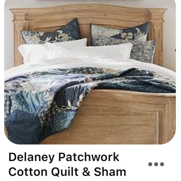 Pottery Barn full/queen Patchwork Cotton quilt and euro shams - Picture 1 of 13